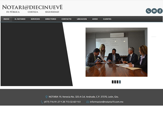 Sitio web de Notaría Pública 19 de León